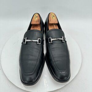Salvatore Ferragamo Men Size 8.5D Black Leather Horsebit Loafer Dress Shoes